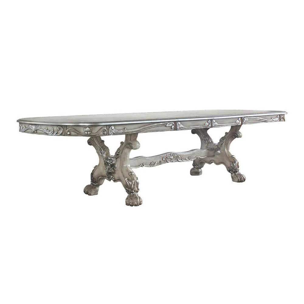 Benzara Silver Contemporary/Modern Wood Dining Table, with Wood 76-in L x 30.5-in H Large | BM261780 | Lowe's
