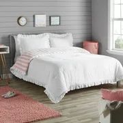 Better Homes & Gardens White Reversible Ruffle Border Duvet Cover Set | Walmart (US)