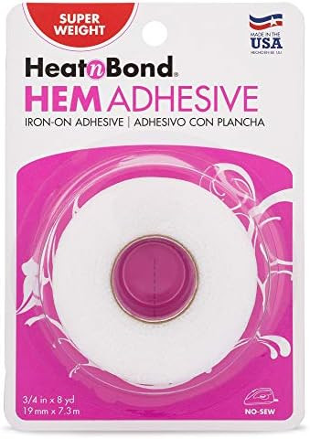 HeatnBond Hem Iron-On Adhesive, Super Weight, 3/4 Inch x 8 Yards, White | Amazon (US)