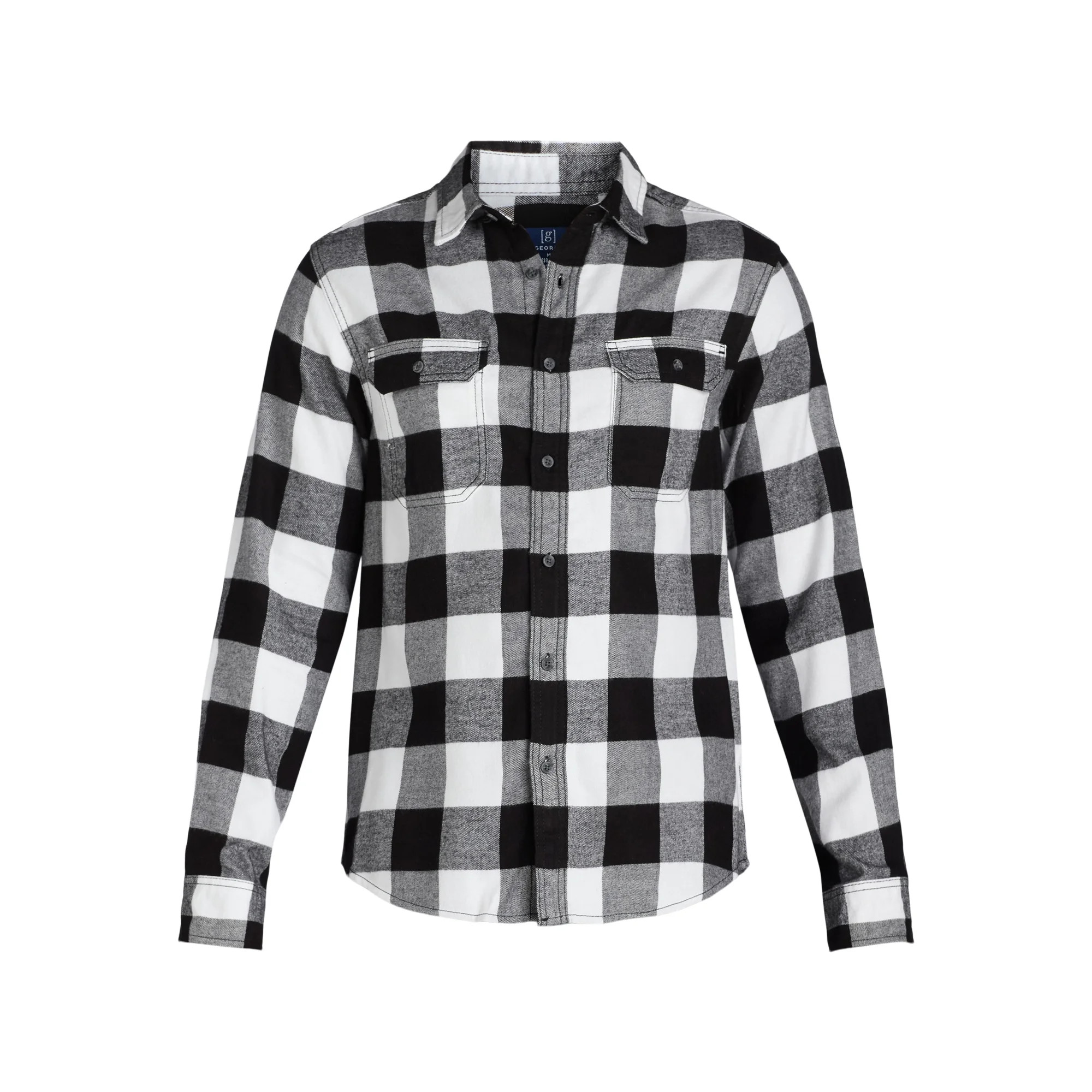 George Men's and Big Men's Flannel Shirt with Long Sleeves, Sizes XS-3XLT - Walmart.com | Walmart (US)