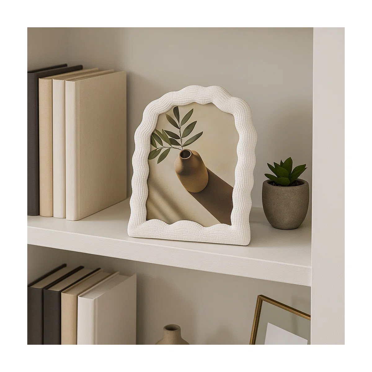 Ebern Designs Decorative Wavy Arch Picture Frame with Textured Border - Cute Photo Frame for Entr... | Wayfair North America