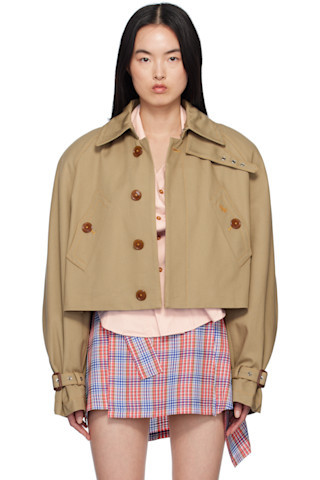 Vivienne Westwood - Beige Cut Off Graziano Trench Coat | SSENSE