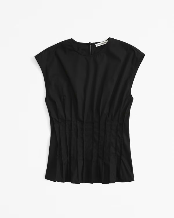 Women's Poplin Pleated Top | Women's New Arrivals | Abercrombie.com | Abercrombie & Fitch (US)