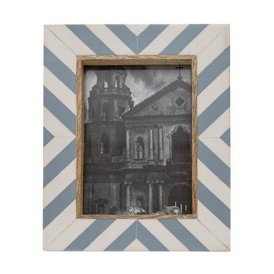 5x7 Blue & White Wood Photo Picture Frame w/ Glass Pane | Target