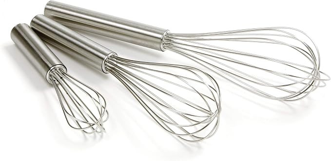 Norpro Balloon Wire Whisk Set of 3 Stainless Steel Stir/Mix/Beat 6" /8"/ 10" | Amazon (US)