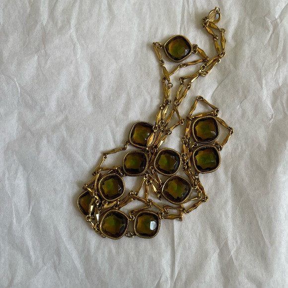 Accessocraft NYC Glass Gold Plated Sautoir Station Necklace | Poshmark