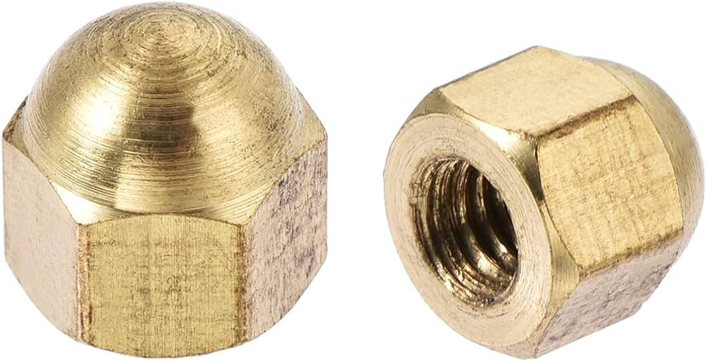 uxcell Hex Cap Nuts - 20Pcs M4 Dome Nuts Brass Hexagon Decorative Cap Nut for Screws Bolts Brass ... | Amazon (US)