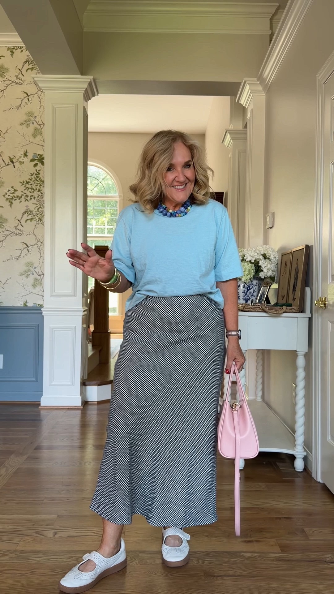 Skirt size small
Boxy T-shirt, size medium
20% off my Allie & Bess  jewelry with code NANETTE20