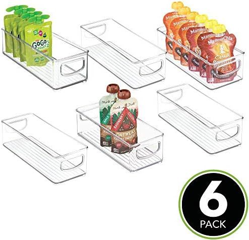 mDesign Stackable Plastic Kitchen Pantry Cabinet, Refrigerator or Freezer Food Storage Bins with ... | Amazon (US)