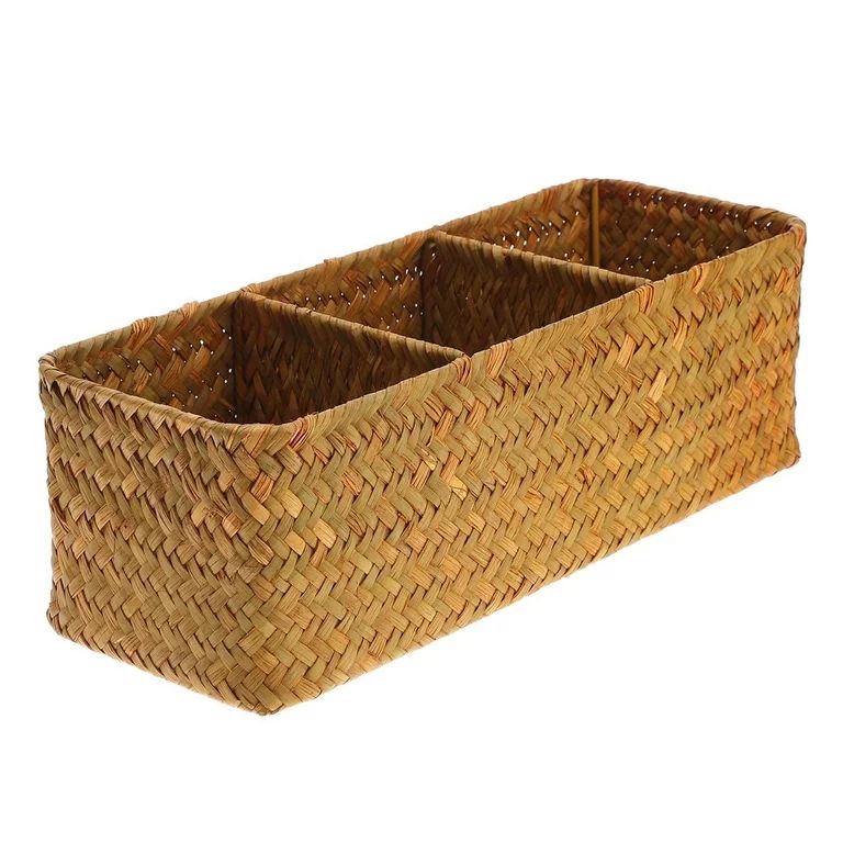 Dsseng Basket Storage Baskets Organizer Woven Bathroom Wicker Rattan Box Seagrass Cosmetics Bin S... | Walmart (US)