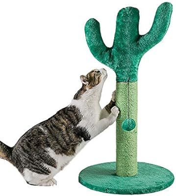 Qucey 29" Tall Cactus Cat Scratching Post for Kittens Adult Cats, Sisal Scratch Pole Cactus Cat C... | Amazon (US)