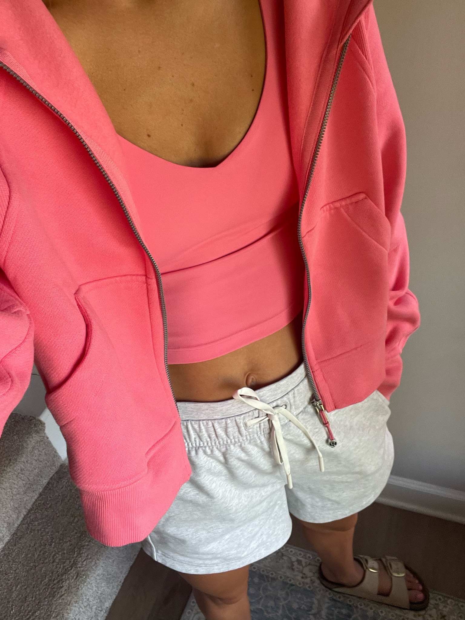 This LuluLemon Sakura pink color is on sale and is GORGEOUS! Tank & jacket look cute together! 

#LTKFitness #LTKFindsUnder100 #LTKSaleAlert
