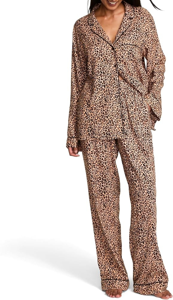 Victoria's Secret Flannel Pajama Set, Long Sleeve Button Down Shirt & Pants, Sleepwear for Women ... | Amazon (US)