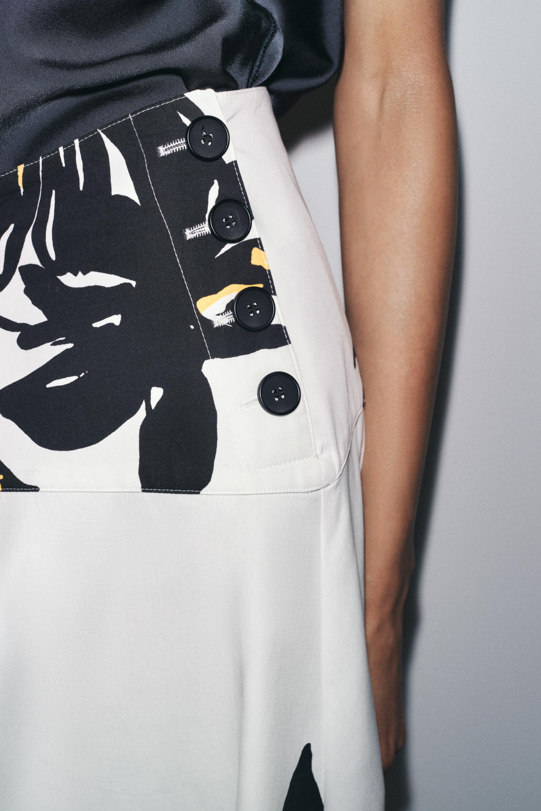 ZW COLLECTION PRINTED MIDI SKIRT | Zara US