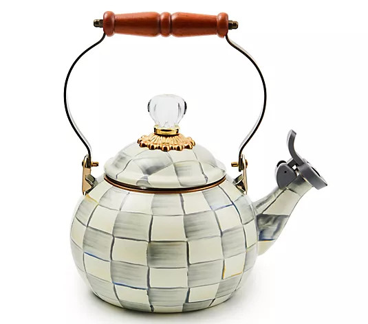 Make Your Selection: MacKenzie-Childs Sterling Check Whistling Tea Kettle | QVC