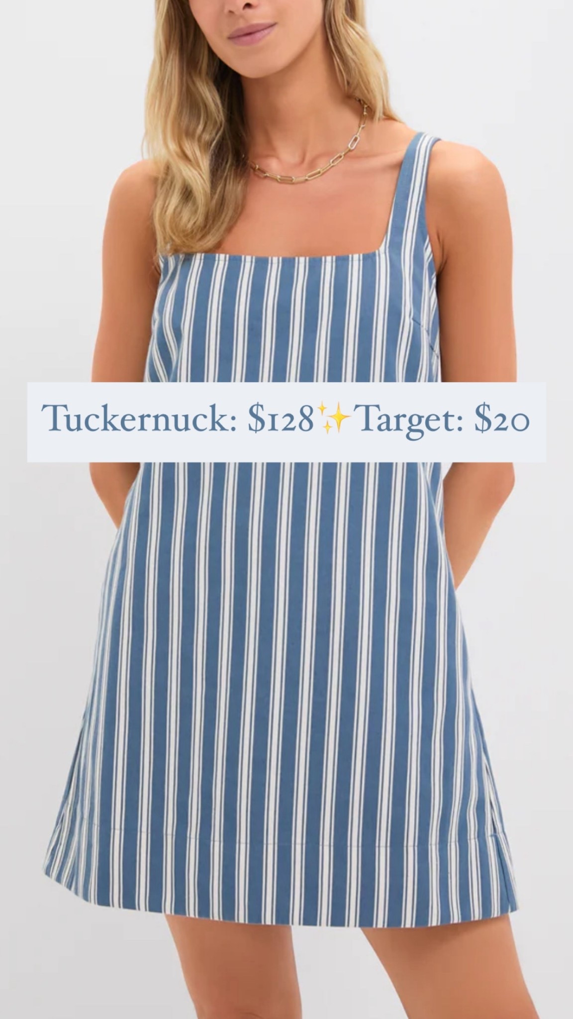 Tuckernuck $128 
Similar stripe shirt dress at Target: $20

Classic style timeless style striped dress shift dress mini dress the good state Lauren England designer look for less high-end look for less target target style target fashion Tuckernuck , tuckernucking, blue dress, summer dress, summer fashion, wedding guest dress beach dress vacation outfit, Italian, summer farmers market wedding guest, Fourth of July country concert

#LTKFindsUnder50 #LTKSeasonal #LTKSummerEdit