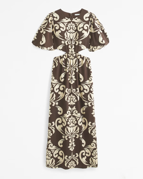 Women's Short-Sleeve Cutout Maxi Dress | Women's Dresses & Jumpsuits | Abercrombie.com | Abercrombie & Fitch (US)