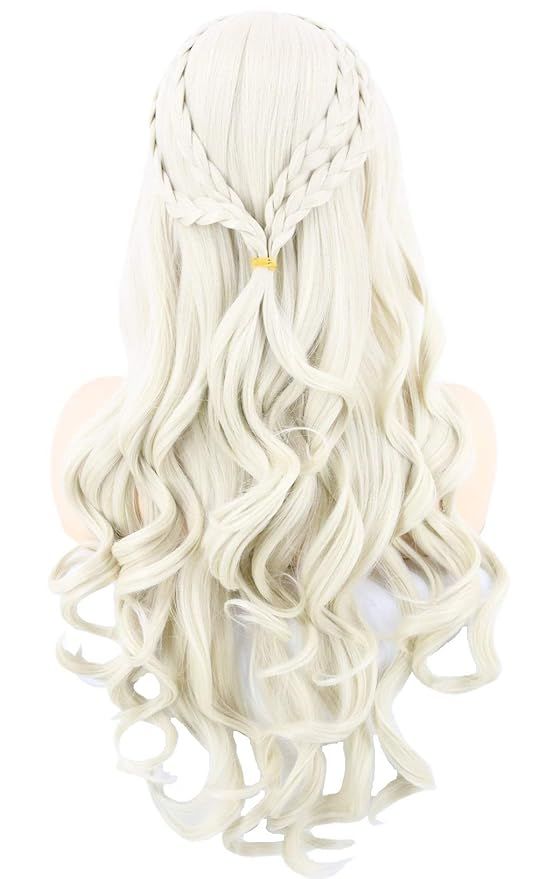 Topcosplay Womens Wigs Blonde Long Curly for Daenerys Targaryen Khaleesi Cosplay Halloween Costum... | Amazon (US)