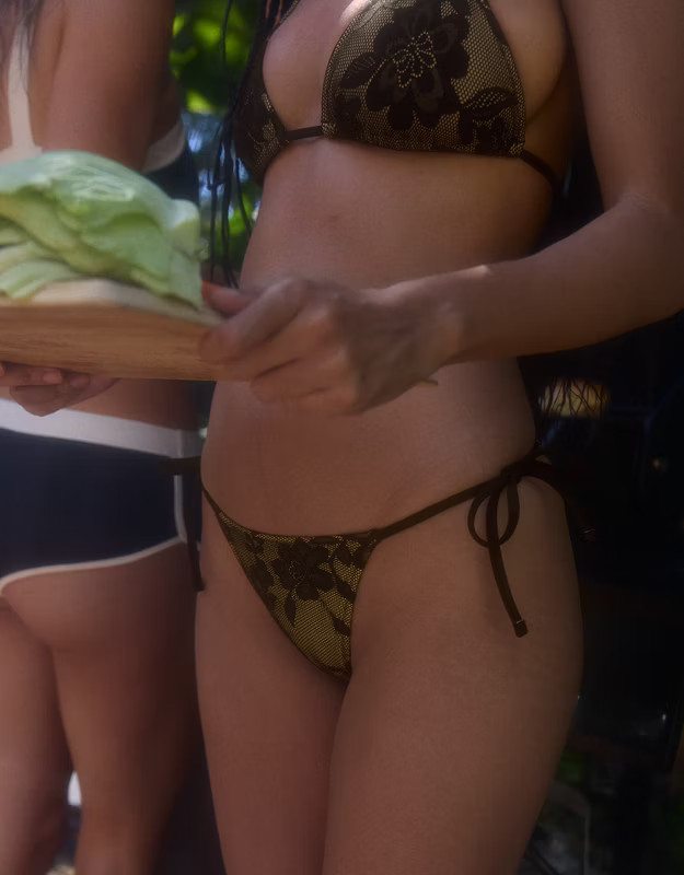 Aerie The Sunbun Lace Bikini Bottom | Aerie