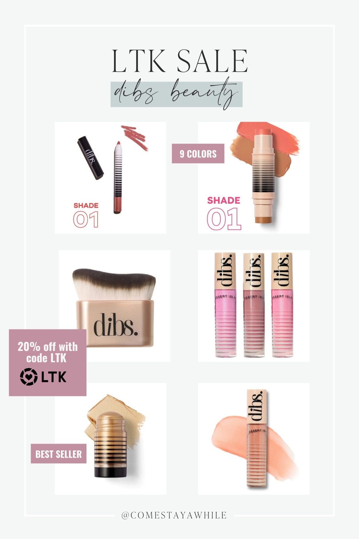 LTK fall sale alert! Get your makeup bag restocked with my favs from @dibs with 20% off sitewide using code LTK. Sale ends 9/29! 🤎

Come stay awhile, Amanda Vernaci, dibs beauty sale, LTK fall sale, LTK fall sale finds 

#LTKSaleAlert #LTKBeauty #LTKFallSale