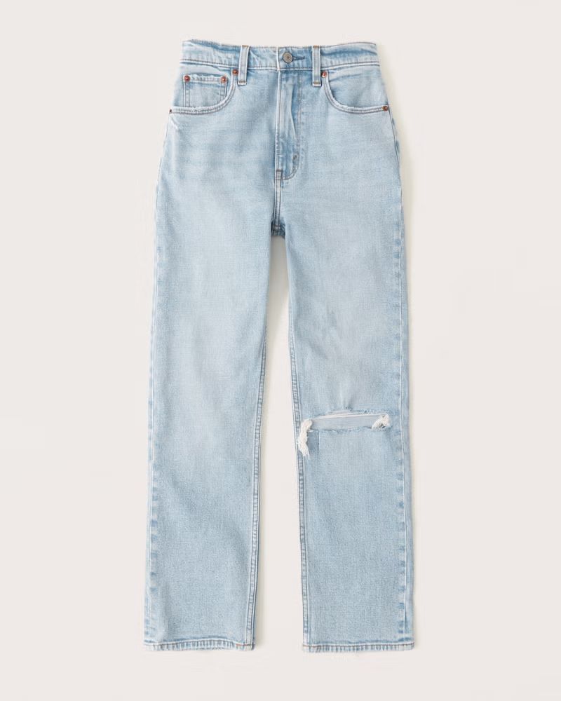 Women's Ultra High Rise Ankle Straight Jean | Women's Clearance | Abercrombie.com | Abercrombie & Fitch (US)