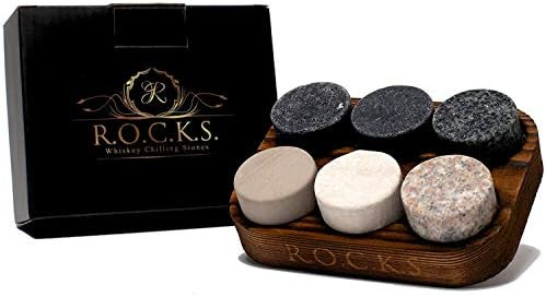 Whiskey Chilling Stones - Set of 6 Handcrafted Premium Granite Round Sipping Rocks - Hardwood Pre... | Amazon (US)