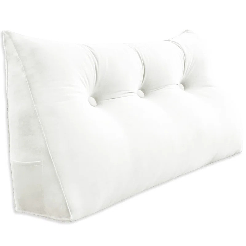 Sit-up Back Comfort Velvet Headboard Wedge Reading Pillow Triangular Backrest Back Support Compre... | Wayfair North America