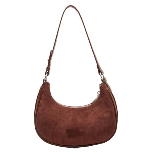 Lushandy Suede Purse for Women - Brown Suede Hobo Handbag - Small Shoulder Bag - Fall 2024 Crescent Moon Luna Bag | Amazon (US)