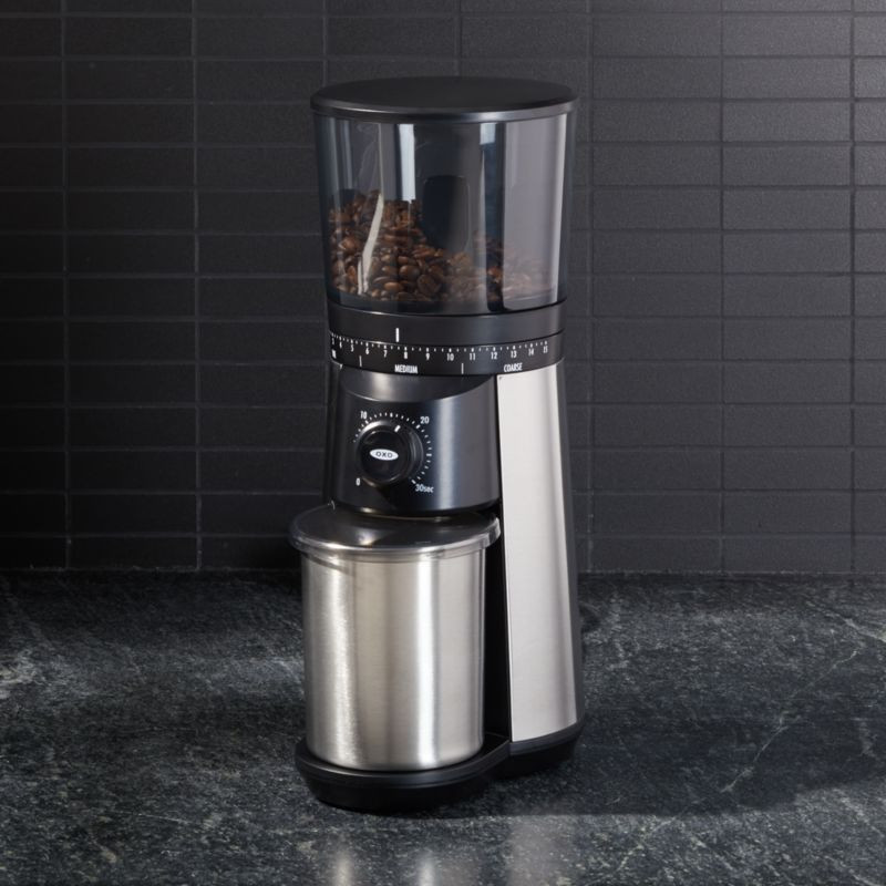 OXO Brew Adjustable Conical Burr Grinder + Reviews | Crate and Barrel | Crate & Barrel