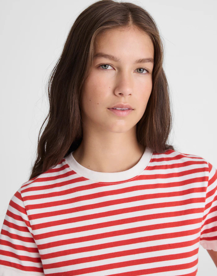 The Perfect Crewneck Baby Tee in Allday Jersey | Madewell