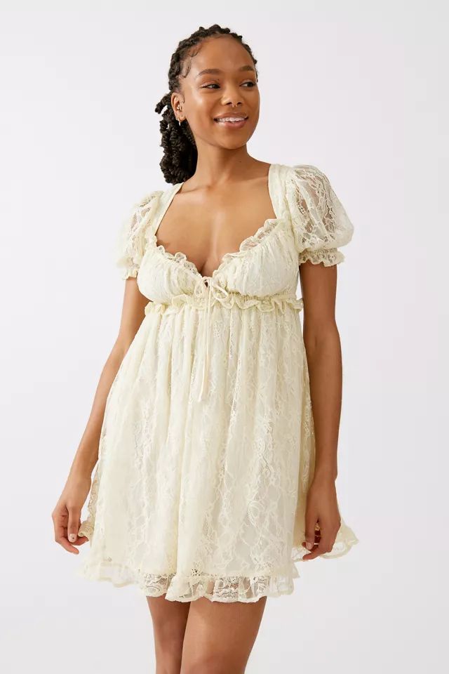 UO Ooh La La Lace Mini Dress | Urban Outfitters (US and RoW)