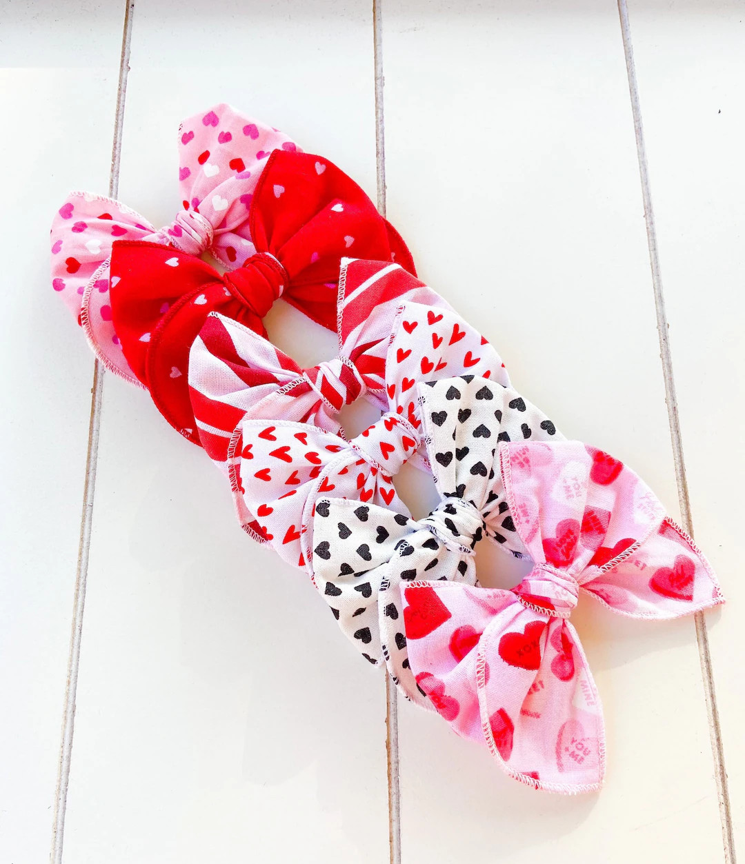 Valentines Longtail Bows  Rolled Hem Valentines Day Bows - Etsy | Etsy (US)
