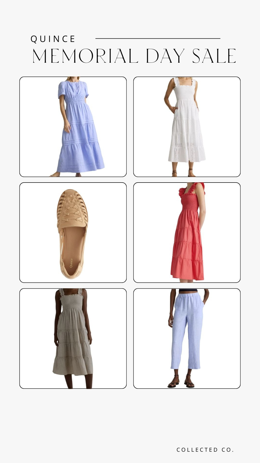 My picks for the Quince Memorial Day sale! Some great prices for these dresses and linen pants for $39! 
❤️🤍💙

#LTKSaleAlert #LTKFindsUnder100 #LTKFindsUnder50