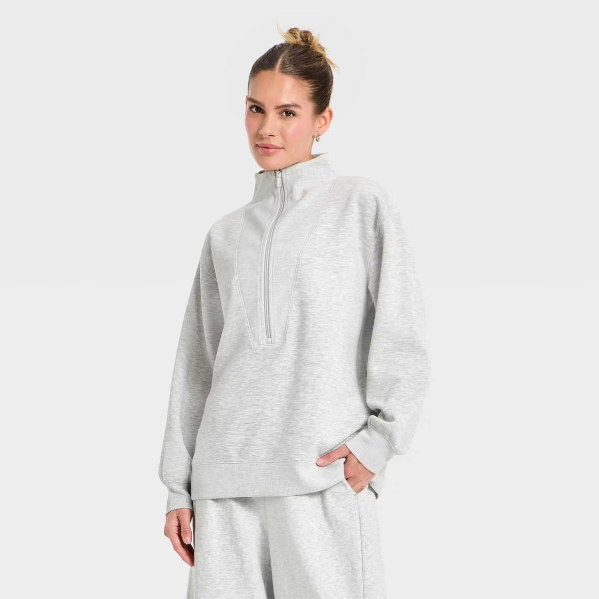 Women's Airy Sleek Deep Zip Pullover Sweatshirt - All In Motion™ | Target