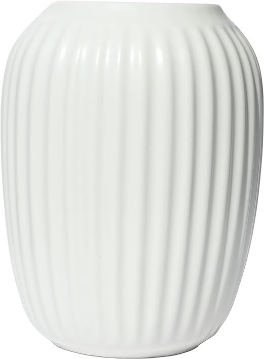 Eweeh 8 Inch White Ceramic Vase, Modern Minimalist Style Vase, Oval Shaped Flower Vase, Tall Porc... | Amazon (US)