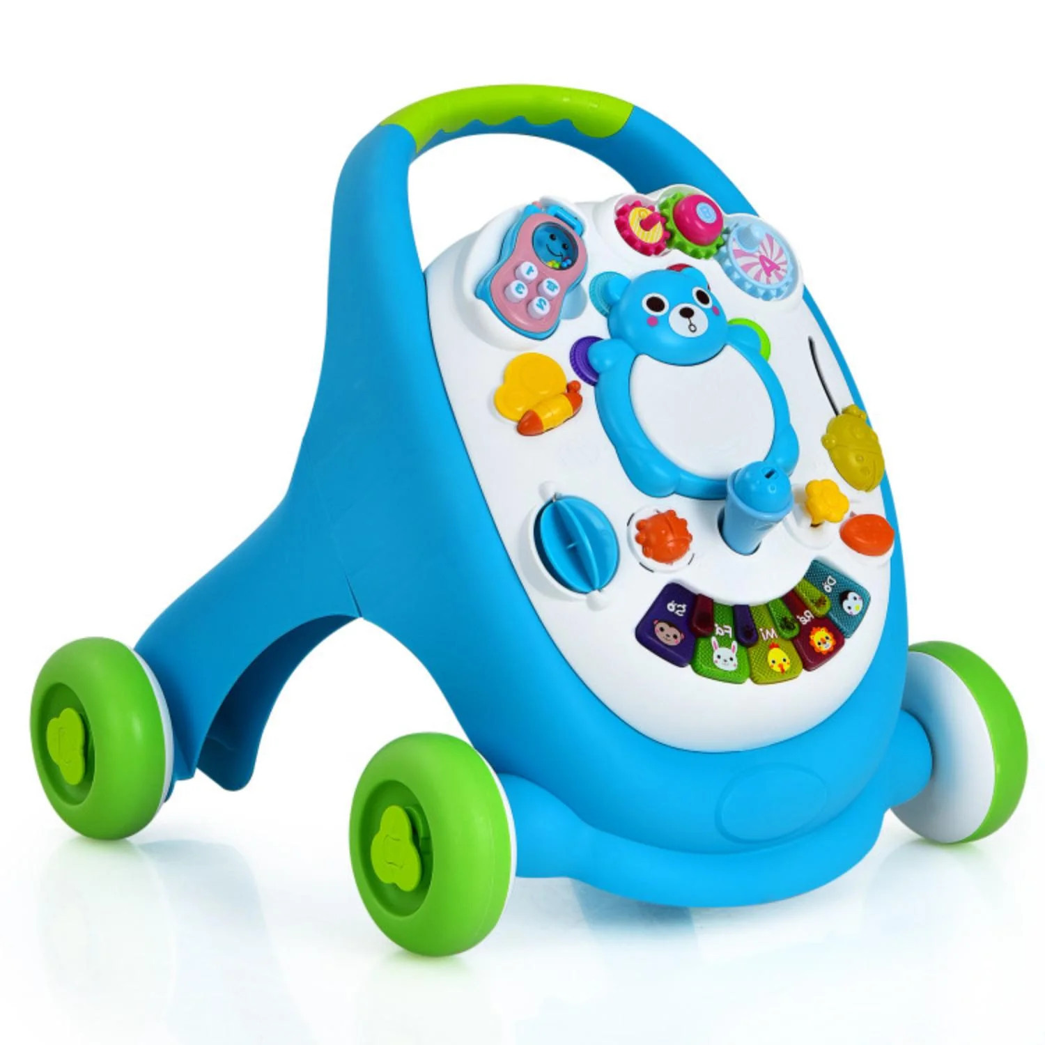 Sit-to-Stand Toddler Learning Walker with Lights and Sounds-Blue | Shop Simon
