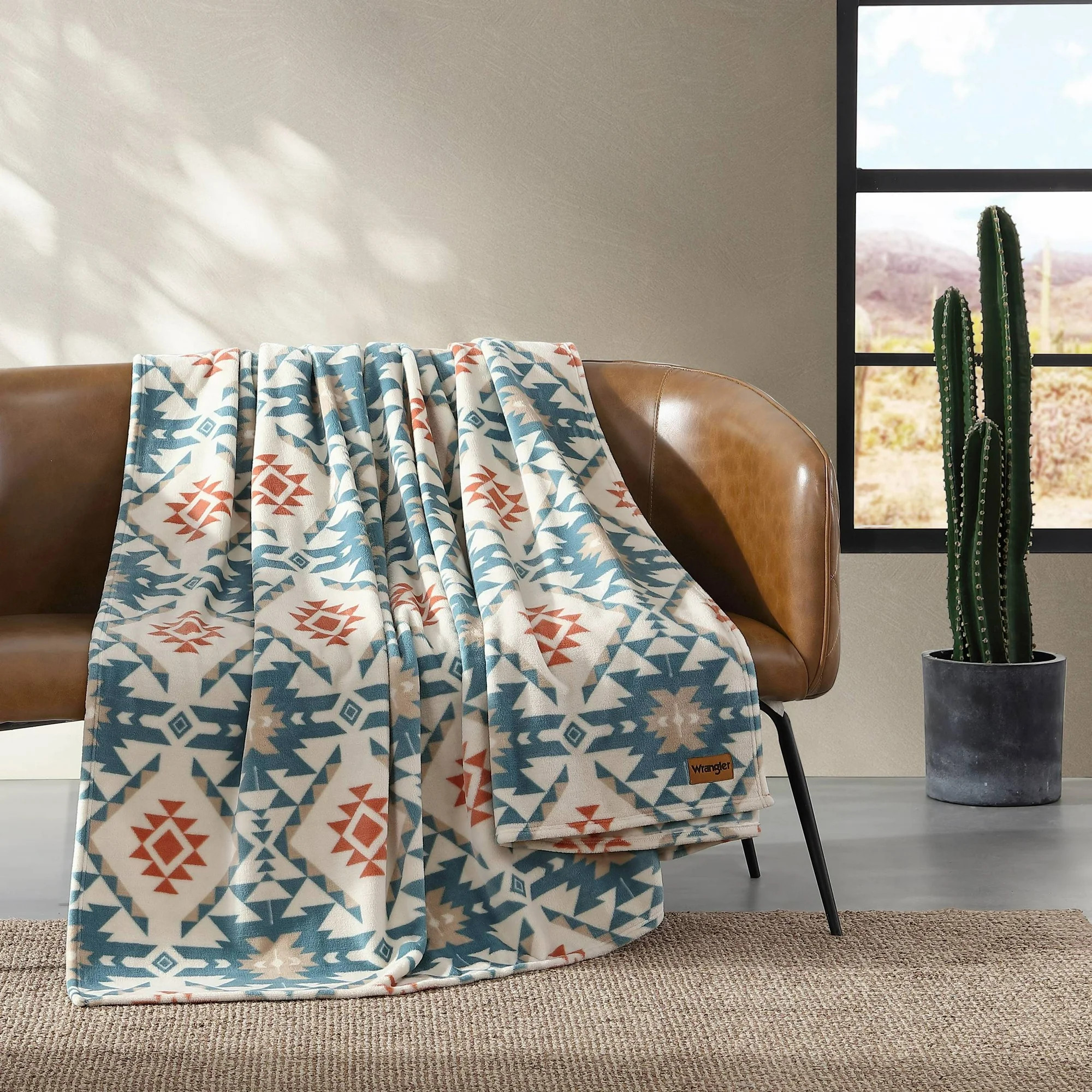 Wrangler Dakota Blue Ultra Soft Plush Fleece Twin Blanket | Walmart (US)