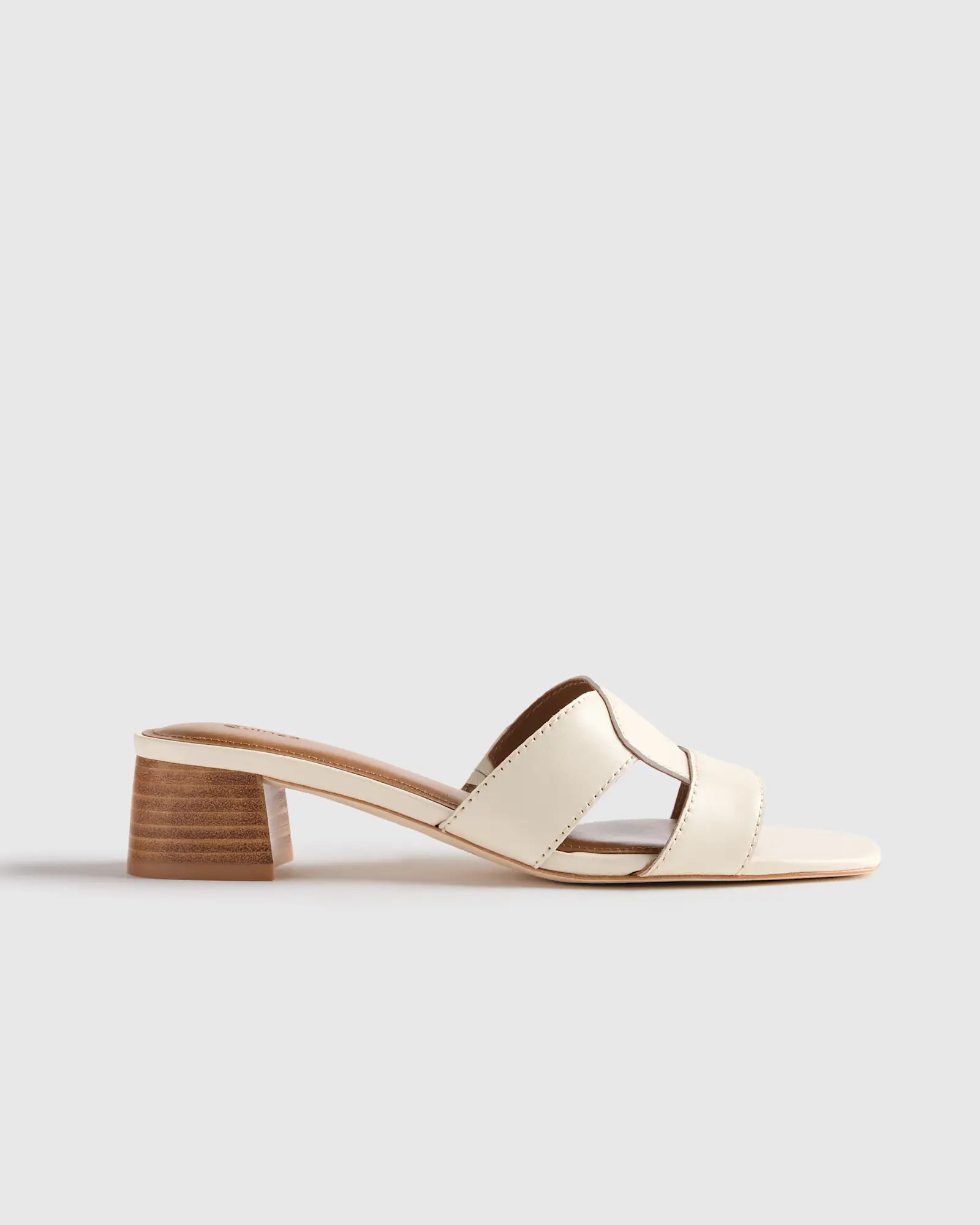 Italian Leather 35mm Wood Block Heel Mule | Quince