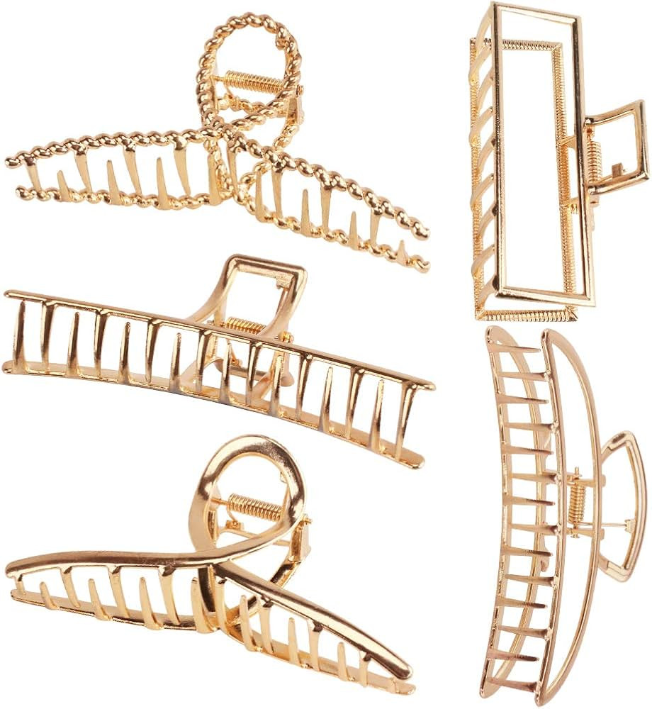 ANBALA Gold Hair Clips, Metal Large Claw Clips for Thick Hair Big Jaw Clips for Hair, Butterfly H... | Amazon (US)