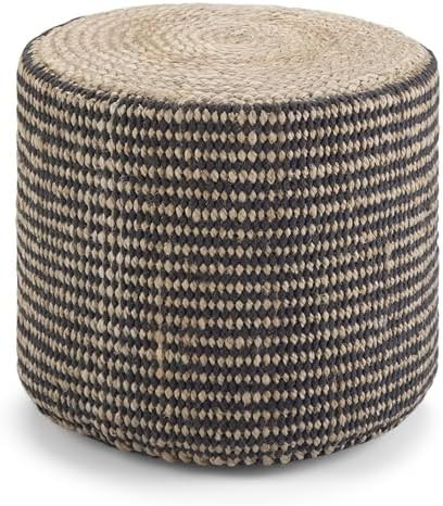 SIMPLIHOME Larissa Round Pouf - 18 inch Wide Hand Braided Jute Ottoman in Natural, Boho Footstool... | Amazon (US)
