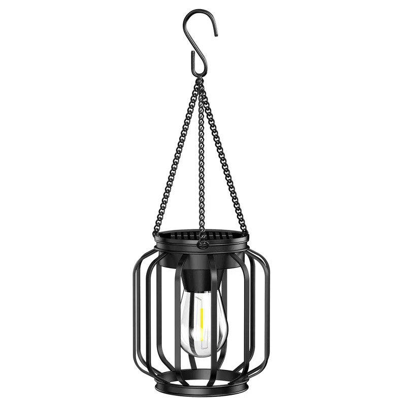 13.49" Solar Powered Integrated LED Outdoor Lantern (Set of 2) | Wayfair North America