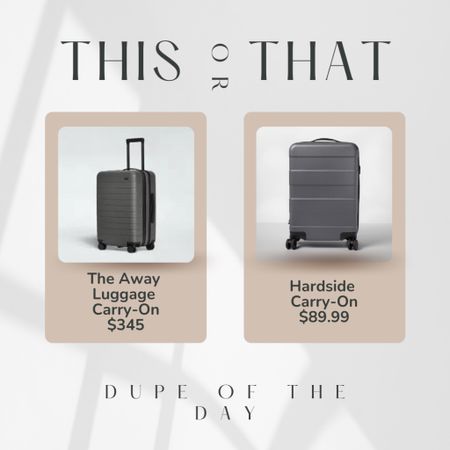 Dupe of the Day!
The Away Carry-On Bag vs Target Carry-On

$345 vs $89.99

#LTKtravel #LTKsalealert #LTKfindsunder100