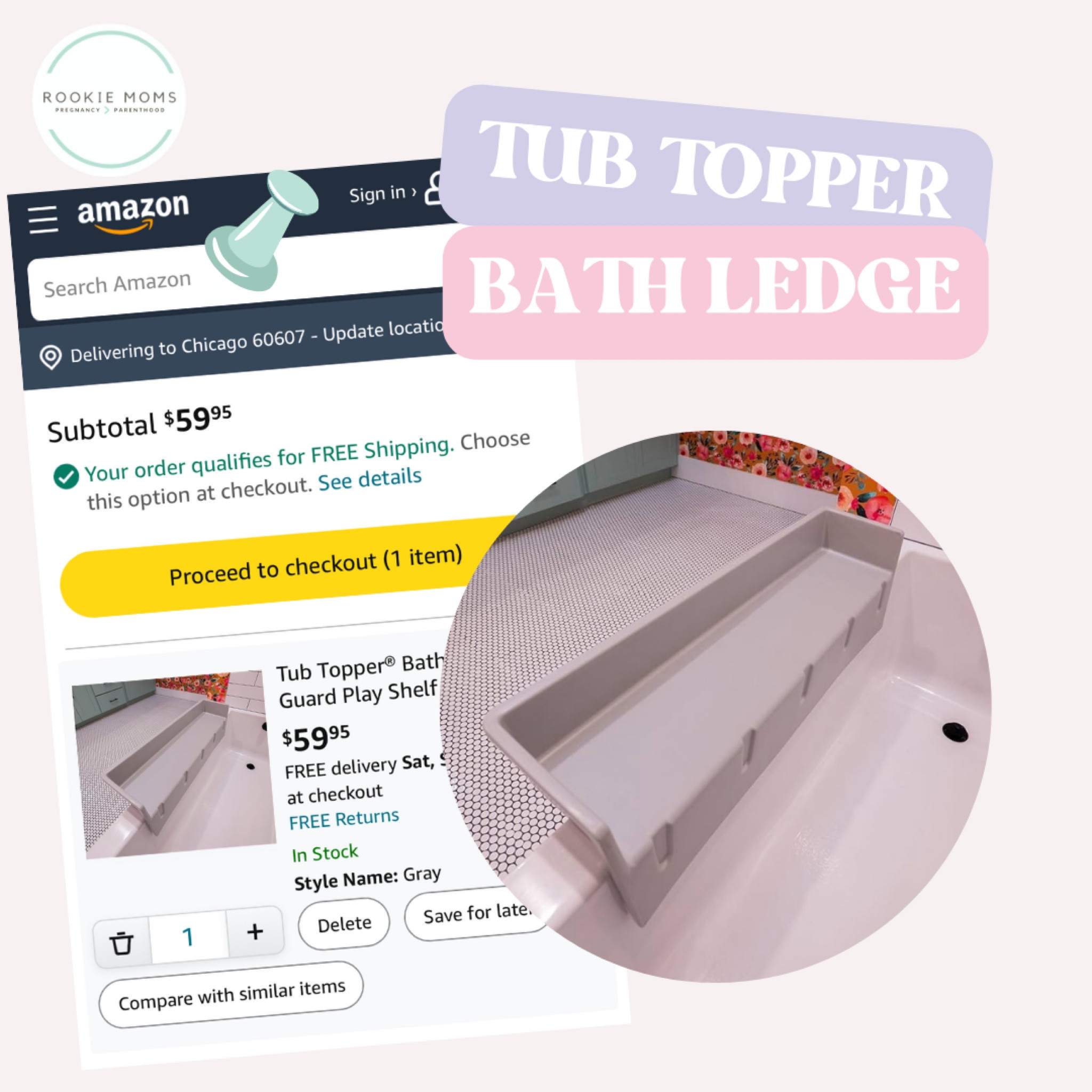 WHAT’S IN OUR CART?
I just ordered this Tub Topper Bathtub Ledge and I am pretty much waiting anxiously by the door for it to arrive. We are in the stage where bath time is basically the equivalent to a monsoon. This ledge is going to be a lifesaver. 

#LTKbaby #LTKbump #LTKkids