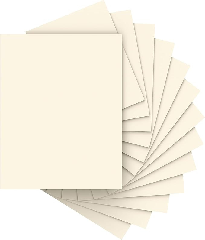 40 Sheets Cream Cardstock Paper 8.5 x 11, Ivory Cardstock Printer Paper 8.5x11, Off White Card St... | Amazon (US)