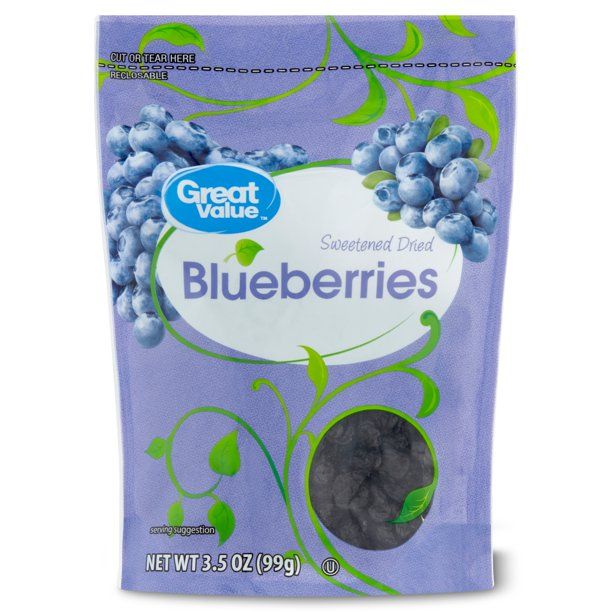 Great Value Dried Blueberries, Sweetened, 3.5 oz. | Walmart (US)