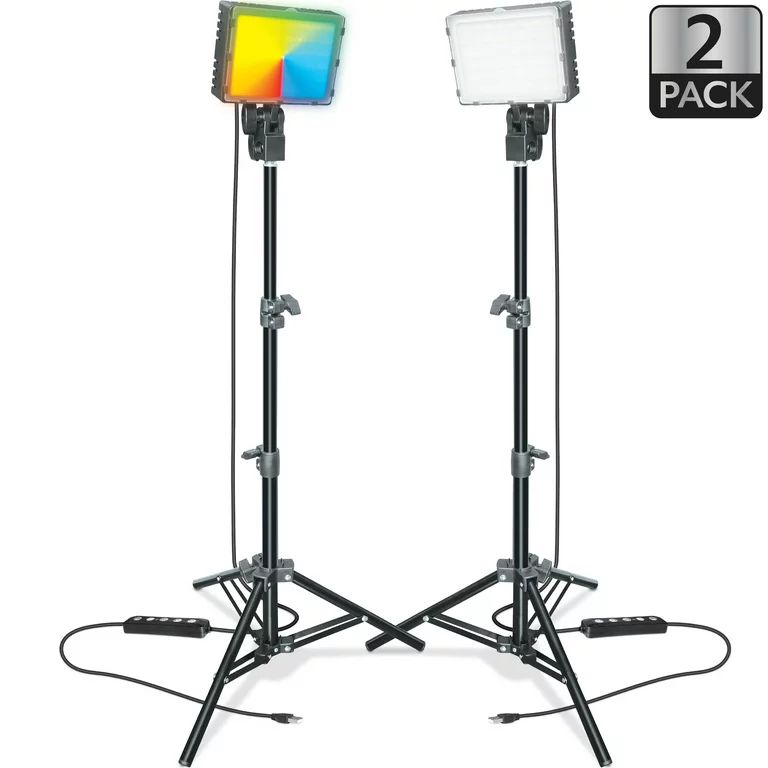 Bower 2-Pack LED Kit: RGB, White & Special Effects for Brilliant Content Creation - Walmart.com | Walmart (US)