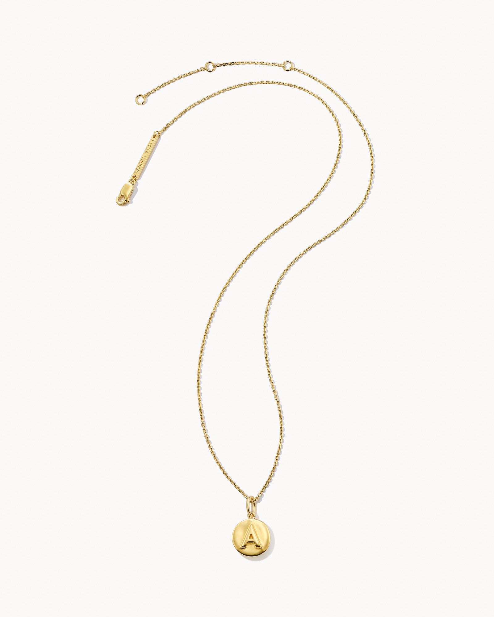 Letter A Coin Pendant Necklace in 18k Gold Vermeil | Kendra Scott