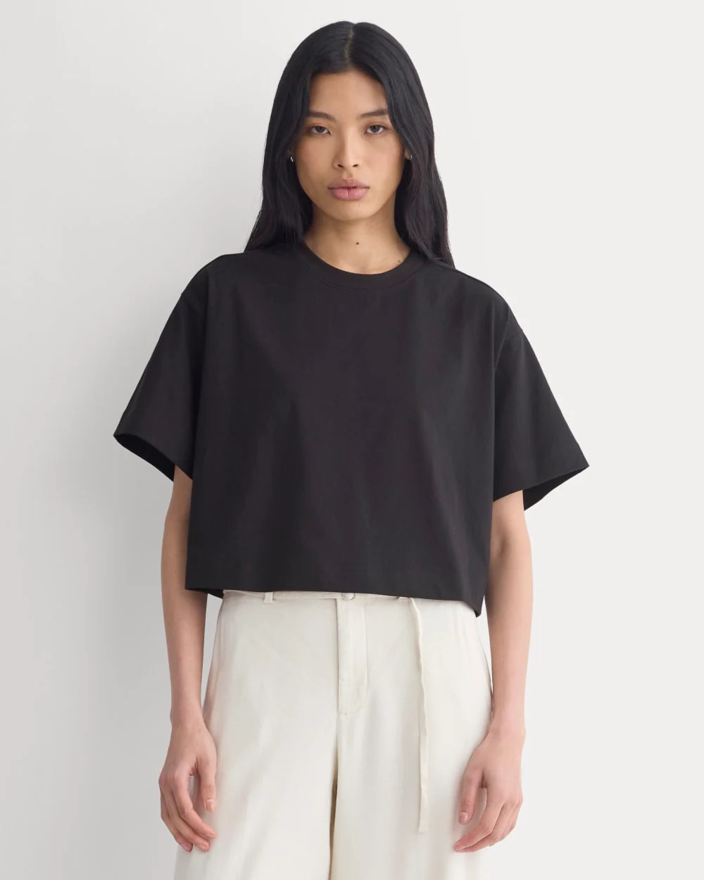 Forever Jersey Cropped Tee | Black | Everlane