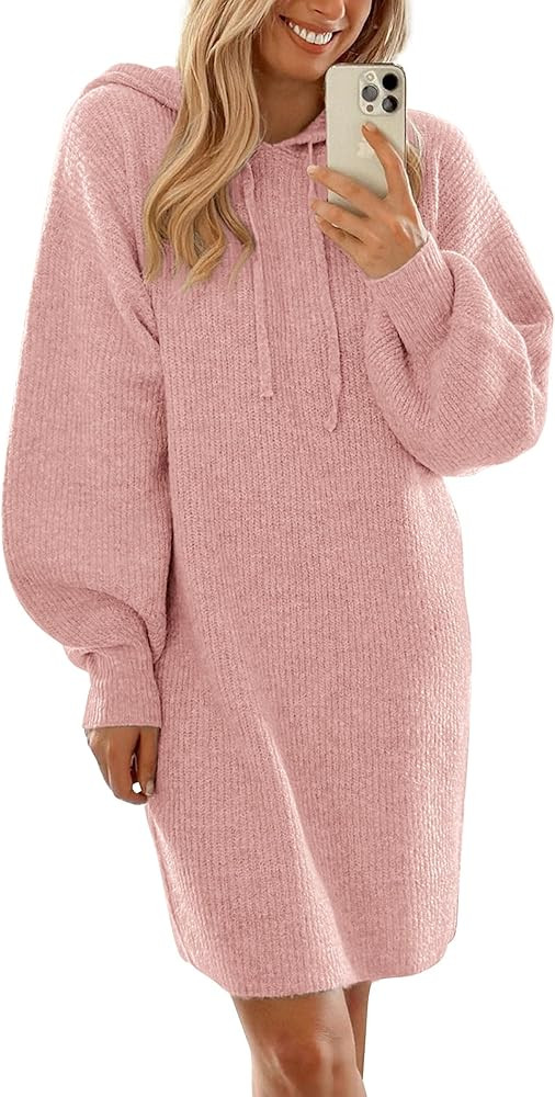 PRETTYGARDEN Womens Fall Sweater Dress Casual Long Sleeve Chunky Knit Pullover Oversized Hoodie T... | Amazon (US)