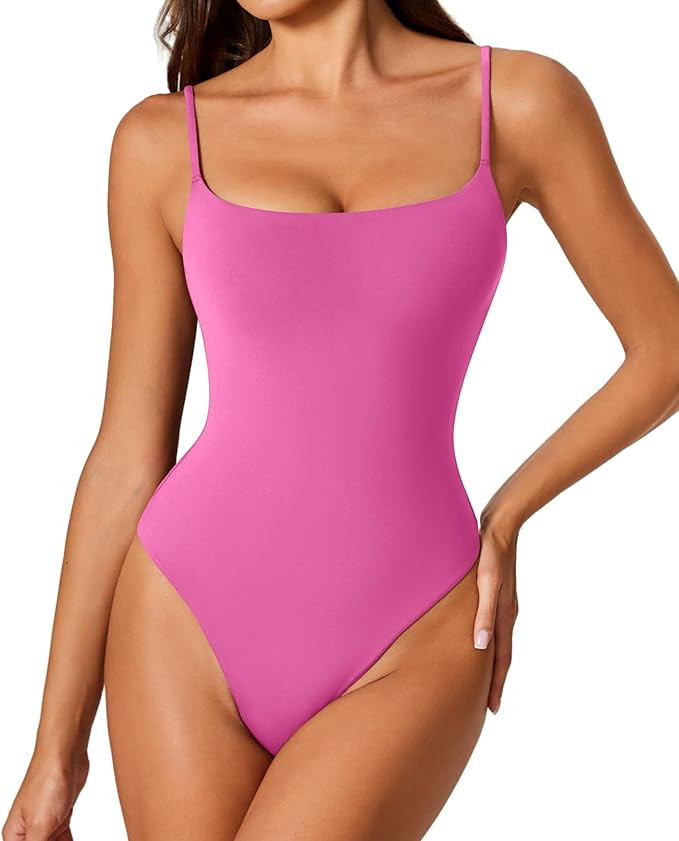 Avidlove Tank Top Bodysuit for Women Square Neck Double Lined Body Suits One Piece Thong Basic Su... | Amazon (US)
